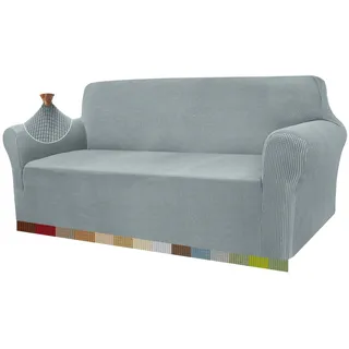 High Stretch Sofabezug Moderne Sofaüberwurf Jacquard Elastische Sofahusse für Wohnzimmer Protector für Hunde Haustiere (3 Sitzer, Neutral Grau)