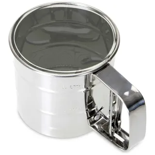 Städter 705005 Einhand- Mehlsieb Sieb, Antihaftbeschichtet, grau, 14 x 14 x 6,5 cm,