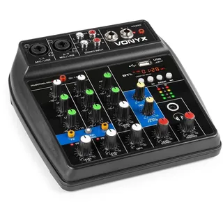 Vonyx VMM100 4-Kanal-Mixer mit Bluetooth und USB-mp3-Player