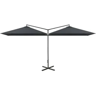 vidaXL Doppel-Sonnenschirm mit Stahl-Mast 600x300 cm Anthrazit - Grau