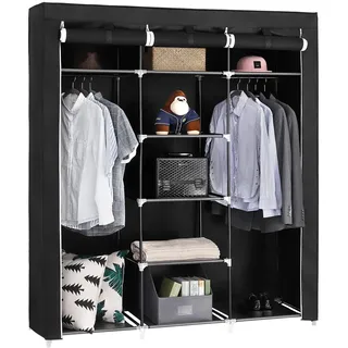 Songmics Stoffschrank 150 x 175 x 45 cm Schwarz
