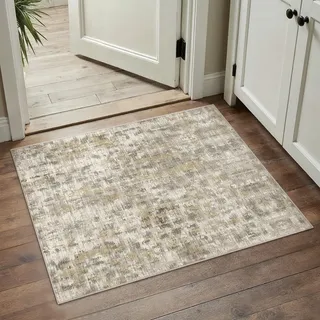 PureCozy Braun Fußmatte Teppich 60x90 Fussmatte Schlafzimmer Teppiche Waschbarer Boho rutschfest Abstrakt Carpet Bettvorleger Büroteppich Kurzflor Weich Kleiner Carpets