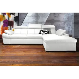 exxpo - sofa fashion Eckcouch Kunstleder 2-Sitzer Weiß