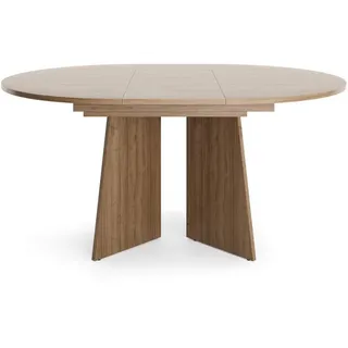 Deine Möbel 24 Esstisch Auro 09 120-160 / 76 cm in Kaschmir / Royal Nussbaum , Nussbaumfarben , Holzwerkstoff , Rund , 160x76x120 cm , Esszimmer, Esstische