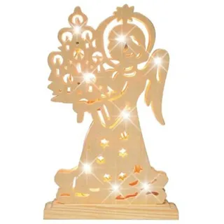 Beleuchteter Deko Engel Dekoengel Holz Weihnachtsengel Weihnachten Engelfigur