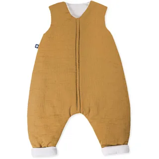 Julius Zöllner Schlafoverall Jumper gefüttert Musselin, warme Füllung 2,5 TOG, waschbar bei 40°C, Made in Germany, Oeko TEX Standard 100, Zimt, Gr. 104