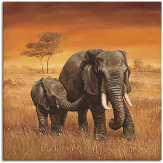 Artland Wandbild »Elefanten II«, Wildtiere, (1 St.), als Alubild, Outdoorbild, Leinwandbild, Poster, Wandaufkleber Artland braun