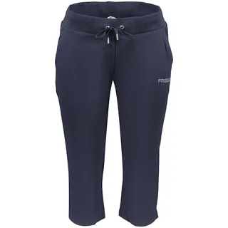 Sportliche Damenhose: Lange, blaue Capri mit Kordel und Taschen - Blau