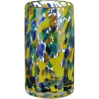 Gilde Tischvase »Zylindervase, Splash, aus Glas, Höhe ca. 14,5 cm« mit gepunktetem Farbspiel, grün