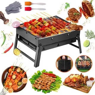 Famanu Tischgrill Holzkohle - Faltbar und Tragbar
