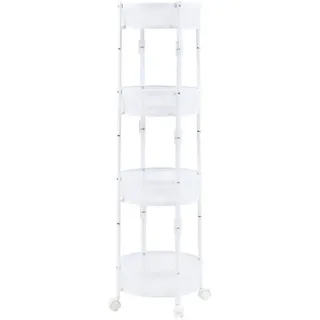 [en.casa] Rollwagen Sørreisa mit 4 Ebenen 123xØ37,5cm Weiß