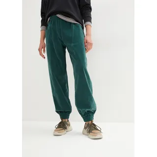 Cordhose BONPRIX, Damen, Gr. 52, N-Gr, grün (mattgrün), Obermaterial: 98% Baumwolle, 2% Elasthan, loose fit, Hosen Cordhose, aus Baumwoll-Mix, mit großen Eingrifftaschen, lockere Passform