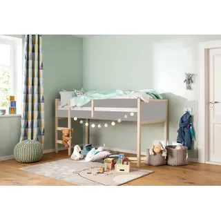 OTTO home Hochbett Janne 90 x 200 cm Kiefer grau