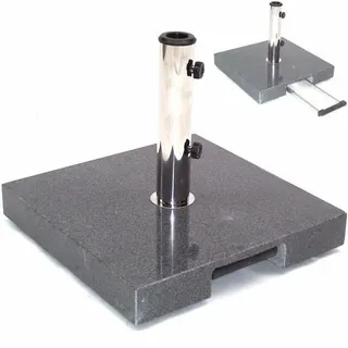 55881 Granit Sonnenschirmständer 35kg 45x45x6.5 Rollen Schirmständer Trolley Ständer