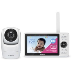 VTECH VM901-1W WLAN Babyphone mit Kamera, Intelligente Babyfone mit 5-Zoll HD Display, 1080p Babyphone mit neig/Schwenk Kamera und APP, 120° Weitwinkelansicht, Funktioniert mit iOS, Android