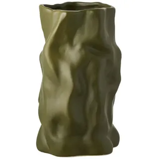 Vase , Dunkelgrün , Keramik , organisch , 25.5 cm , Dekoration, Vasen, Keramikvasen