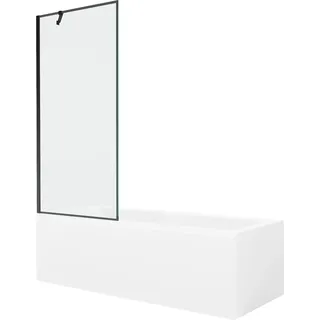 Mexen Cubik rechteckige Wanne 170 x 70 cm mit Verkleidung und 1-flügeligem 80 cm Paravent, schwarzes Muster - 550317070X9508007?
