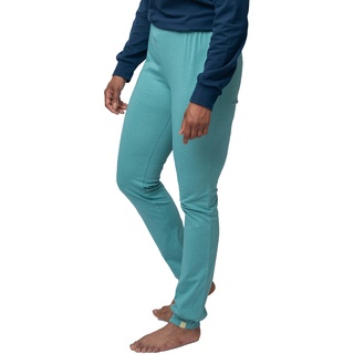 greenjama Damen Hose mit Woll-Anteil, GOTS-Zertifiziert Pyjamaunterteil, Topaz, 36