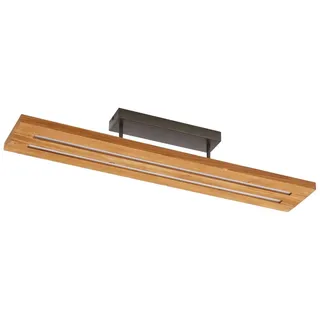 Lindby LED Deckenlampe Nesaja dimmbar (Landhaus, Vintage Rustikal) aus Holz (1 flammig) - Deckenleuchte Lampe Wohnzimmerleuchte