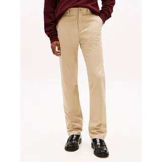 Chinohose TOMMY HILFIGER "CORE DENTON ESSENTIAL", Herren, Gr. 36, Länge 34, batique khaki, Twill, Obermaterial: 97% Baumwolle, 3% Elasthan, unifarben, gerade normal, Hosen Chinohose, Straight Fit, Baumwolle mit Stretch