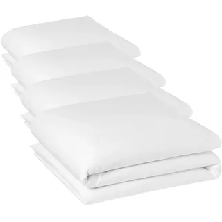 Amazon Basics Deluxe Bettbezug, 100% Baumwolle Satin Fadenzahl 400, Superweich mit Druckknöpfen, 135 x 200 cm, Weiß (Packung mit 4)