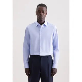 Businesshemd SEIDENSTICKER "Schwarze Rose", Herren, Gr. M (39), normale Ärmellängen, hellblau, 100% Baumwolle, gestreift, skinny fit, 2-Knopf-Manschette, Hemden Businesshemd, X-Slim 1/1 Kentkragen Gestreift