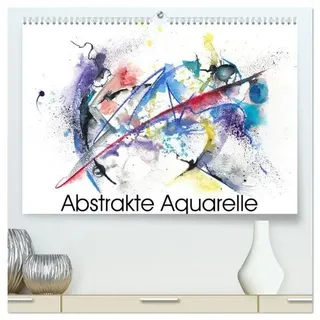 Calvendo Abstrakte Aquarelle (hochwertiger Premium Wandkalender 2026 DIN A2 quer), Kunstdruck in Hochglanz: