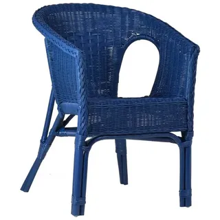 MiaMöbel Mina Rattanstuhl 57 x 75 x 57 cm blau