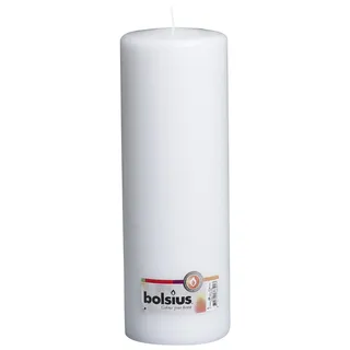 Bolsius Stumpenkerze für drinnen und draußen, 300 x 100 mm, weiß