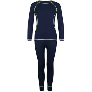 TROLLKIDS Merino Funktionsunterwäsche-set - Navy / Viper Green - 110 cm