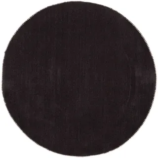 carpetfine Gabbeh Lola Uni Wollteppich Ø 60 cm grau