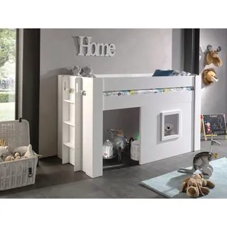 Vipack Hochbett Noah 101 x 209 x 121 cm Holz lackiert weiß