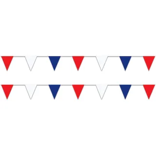 Beistle S50700-RWBAZ2 Pennant banner, Red/White/Blue