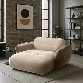 BETYPE Chaiselongue »Be Fluffy, moderner Love Seat, XXL Sofa, Lese-Sessel, Big-Sessel für 2« Softes Sitzgefühl, moderne Kedernaht, hochwertiger Bezug, beige