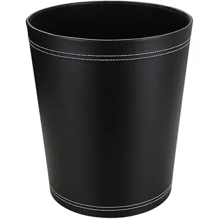 KINGFOMTM Klassisch Leder Papierkorb für Büro/Badezimmer/küche/Schlafzimmer (Schwarz)
