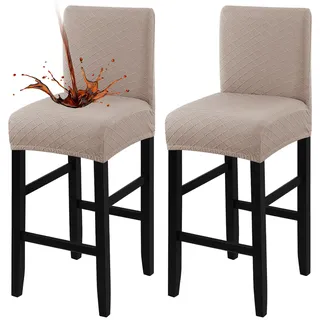 Fuloon Wasserdichter Stuhlhussen Barhocker, Stretch Jacquard Barhockerbezüge Abnehmbar und Waschbar, Bezüge für Stühle mit Rückenlehne