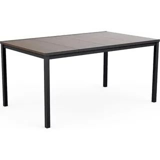 Keter Signature Porto Tisch 160 cm Walnuss und Schwarz Stahl - Braun