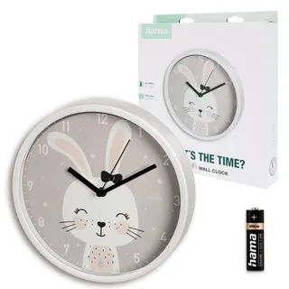 Hama Kinder Wanduhr 25,0 cm 25 grau/weiß