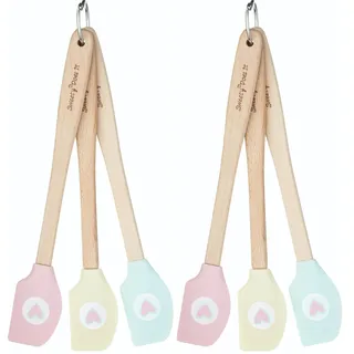 KitchenCraft Sweetly Does It Mini Spatulas, 3er Set, spülmaschinenfest, Silikon Mini Spatel Teigschaber, 28 x 18 x 18 cm, 1 Set (Packung mit 2)
