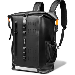 SPIGEN [Aquashield] Rucksack Reiserucksack Schwarz Ethylen-Vinylacetat-Schaum (EVA), Thermoplastische Polyurethane (TPU)
