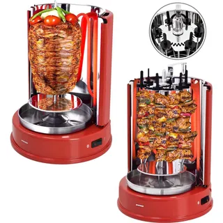 Syntrox Germany Hähnchengriller Aragon Dönergrill 1400W Rotisserie rot - Rot