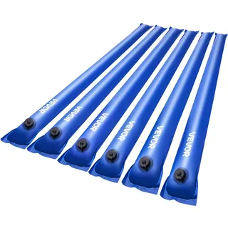 VEVOR Pool Beschwerungssack, 6 Packungen à 121 cm, 0,4 mm dicke PVC-Säcke mit Gewichten mit auslaufsicherem Schraubverschluss, Wassersäcke zur Befestigung von Poolabdeckungen im Winter, blau