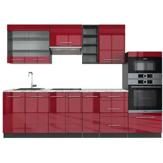 Vicco Küchenzeile Fame-Line 280 cm rot