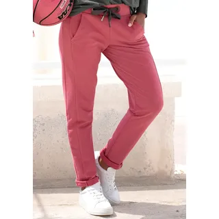 Sweathose ELBSAND "Brinja", Damen, Gr. XL (42), N-Gr, lila (mauve), Sweatware, Obermaterial: 95% Baumwolle, 5% Elasthan, unifarben, figurumspielend lang, Hosen Sweathose, mit Taschen und breiten Kordeln, Jogginghose, lässige Passform, Topseller