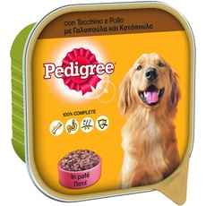 Pedigree Hundefutter mit Truthahn und Huhn in Pastete, Behälter 300 g – 20 Schalen