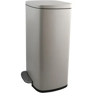 Spirella Mülleimer, Abfalleimer, Treteimer für die Küche, 50 Liter, Softclose, Inneneimer aus Kunststoff, mit Fußpedal Taupe