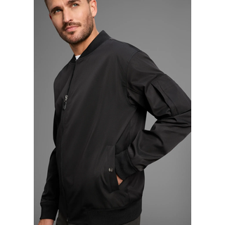 Bomberjacke BRUNO BANANI, Herren, Gr. S (48), schwarz, Web, Obermaterial: 100% Polyester. Futter: 100% Polyester, unifarben, normal hüftlang, Bündchen, Jacken Bomberjacke, Blouson mit Stehkragen, leichte Übergangsjacke