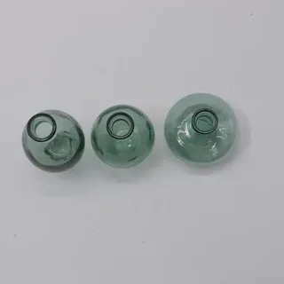 Hewory Kleine Vasen für die Tischdekoration, 6er-Set, Mini-Glasvasen, moderne Glasvasen, kleine grüne Blumenvasen für die Hochzeitsdekoration, Tisch- und Wohnzimmerdekoration