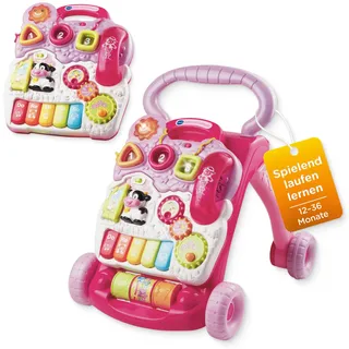 VTech Baby Spiel- und Laufwagen I Interaktive Laufhilfe mit Licht Musik & abnehmbarem Spielboard I Lerncenter mit Klaviertasten & Formen I Bremse & Lautstärke regelbar I Kinder 12–36 Monate