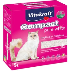 Vitakraft Compact Katzenstreu, Ton Pure White für Katzen
